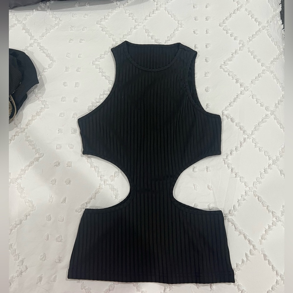 Black cutout tank top